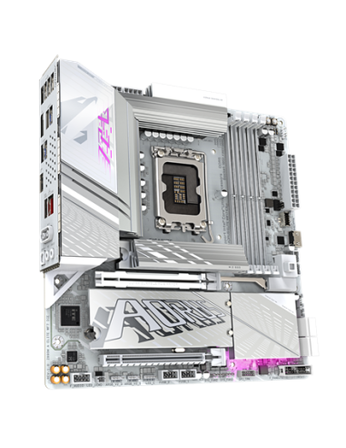 Gigabyte Z890M AORUS ELITE WIFI7 ICE LGA1851 plokštė – vaizdas iš viršaus, didesnis