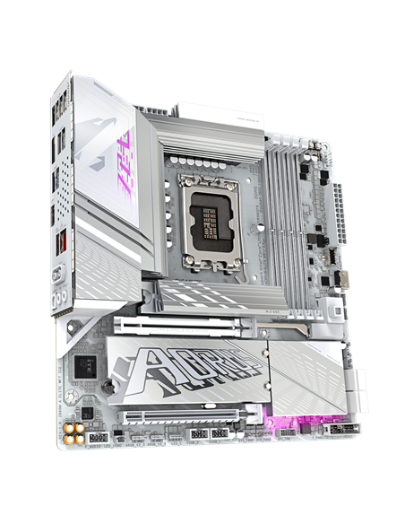 Gigabyte Z890M AORUS ELITE WIFI7 ICE LGA1851 plokštė – vaizdas iš viršaus, didesnis