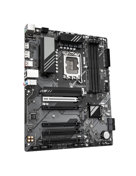 Gigabyte B760 DS3H GEN5 LGA1700 ATX pagrindinė plokštė – vaizdas kampu