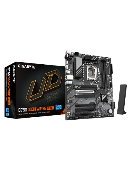 Gigabyte B760 DS3H WIFI6E GEN5 LGA1700 ATX pagrindinė plokštė – su pakuote
