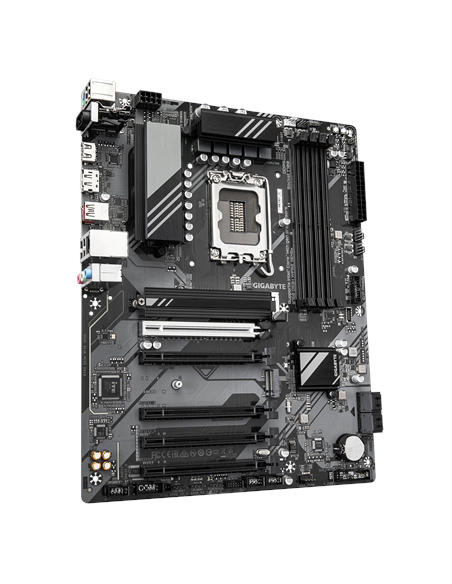 Gigabyte B760 DS3H WIFI6E GEN5 LGA1700 ATX pagrindinė plokštė – vaizdas kampu