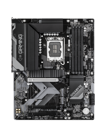 Gigabyte B760 GAMING X GEN5 LGA1700 ATX pagrindinė plokštė – vaizdas iš viršaus