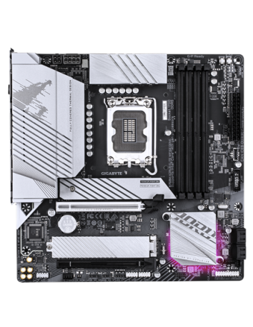 Gigabyte B760M AORUS ELITE WIFI6E GEN5 LGA1700 plokštė – vaizdas iš viršaus