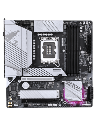 Gigabyte B760M AORUS ELITE WIFI6E GEN5 LGA1700 plokštė – vaizdas iš viršaus
