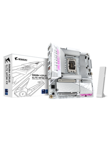 Gigabyte B860M AORUS ELITE WIFI6E ICE LGA1851 plokštė – su pakuote