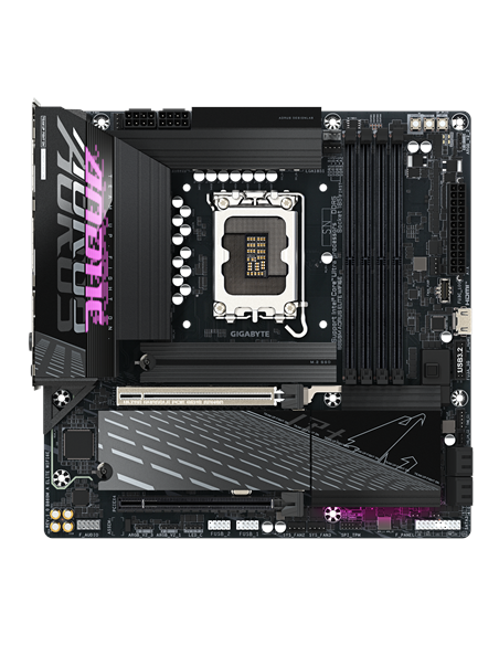 Gigabyte B860M AORUS ELITE WIFI6E LGA1851 plokštė – vaizdas iš viršaus