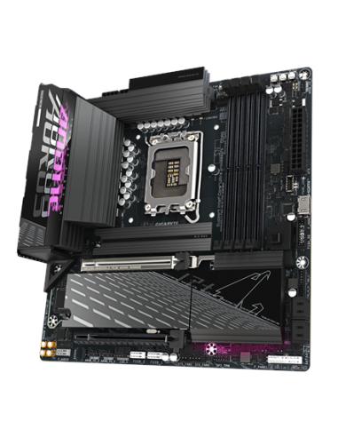 Gigabyte B860M AORUS ELITE WIFI6E LGA1851 plokštė – vaizdas kampu, kitas