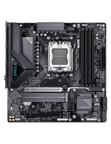 Gigabyte B850M EAGLE WIFI6E AM5 pagrindinė plokštė – vaizdas iš viršaus