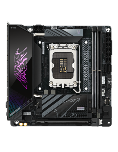 Gigabyte Z890I AORUS ULTRA LGA1851 Mini-ITX pagrindinė plokštė – vaizdas iš viršaus