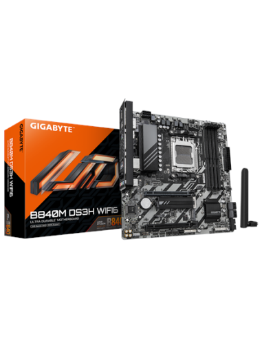 Gigabyte B840M DS3H WIFI6 AM5 Micro-ATX pagrindinė plokštė – su pakuote