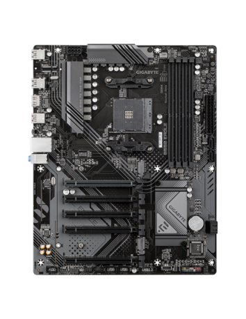 Gigabyte B550 EAGLE AM4 ATX pagrindinė plokštė – vaizdas iš viršaus