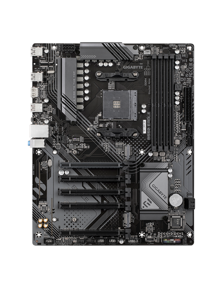 Gigabyte B550 EAGLE AM4 ATX pagrindinė plokštė – vaizdas iš viršaus