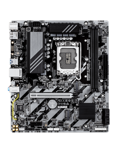 Gigabyte B860M E GEN5 LGA1851 Micro-ATX pagrindinė plokštė – vaizdas iš viršaus