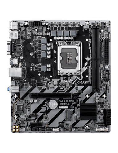 Gigabyte H810M S2H GEN5 LGA1851 Micro-ATX pagrindinė plokštė – vaizdas iš viršaus, didesnis