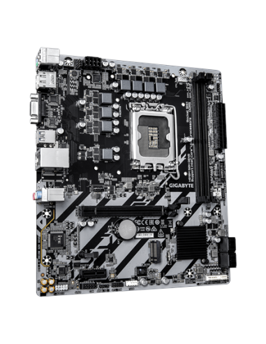 Gigabyte H810M S2H GEN5 LGA1851 Micro-ATX pagrindinė plokštė – vaizdas kampu, kitas