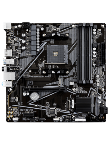 Gigabyte A520M DS3H WIFI6E AM4 Micro-ATX pagrindinė plokštė – vaizdas iš viršaus