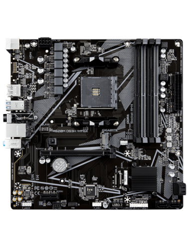 Gigabyte A520M DS3H WIFI6E AM4 Micro-ATX pagrindinė plokštė – vaizdas iš viršaus