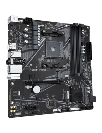 Gigabyte B550M K WIFI6E AM4 Micro-ATX pagrindinė plokštė – vaizdas iš viršaus
