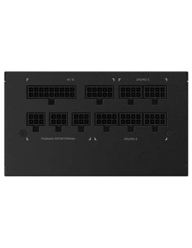 Gigabyte P850GM maitinimo blokas – modulinių kabelių jungčių panelė