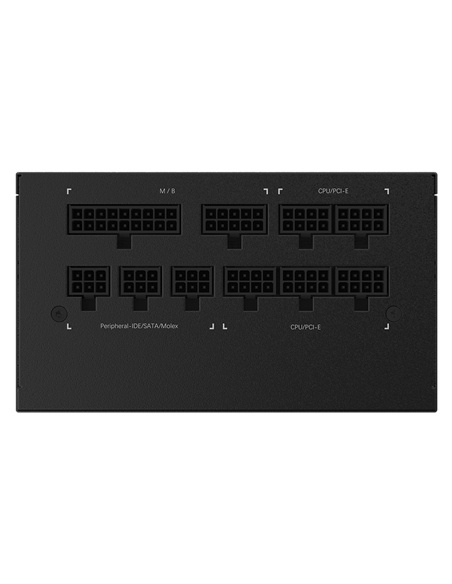 Gigabyte P850GM maitinimo blokas – modulinių kabelių jungčių panelė