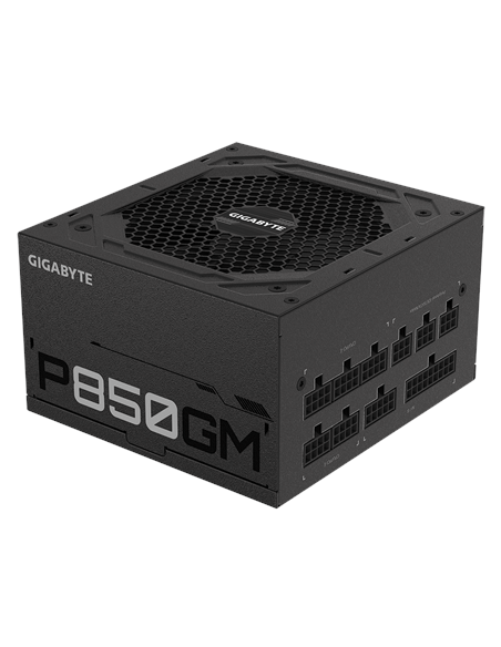 Gigabyte P850GM maitinimo blokas – vaizdas kampu