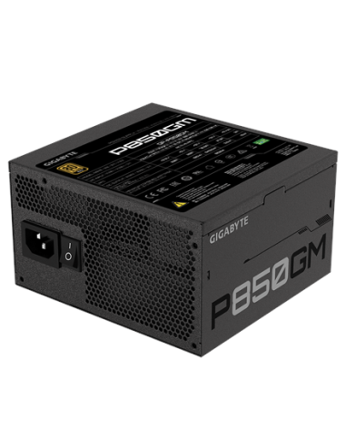 Gigabyte P850GM maitinimo blokas – galinė pusė kampu