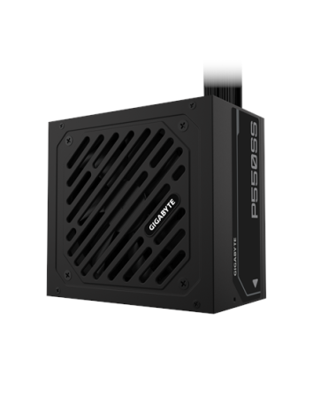 Gigabyte P550SS maitinimo blokas – ventiliatoriaus pusė kampu