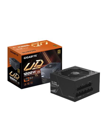 Gigabyte UD1000GM PG5 V2 maitinimo blokas – pakuotė ir maitinimo blokas
