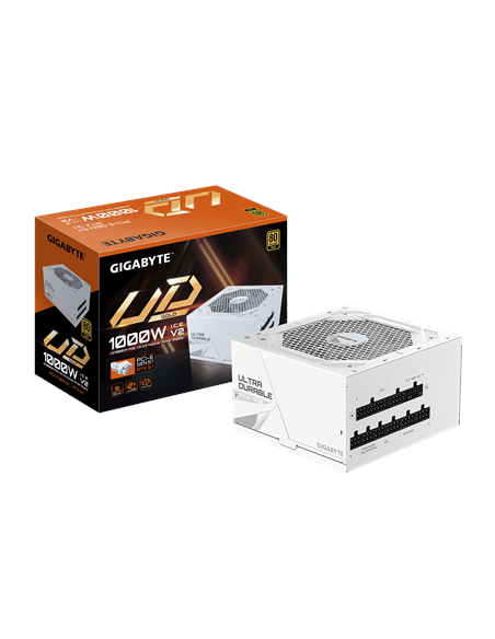 Gigabyte UD1000GM PG5 V2 ICE maitinimo blokas – pakuotė ir maitinimo blokas
