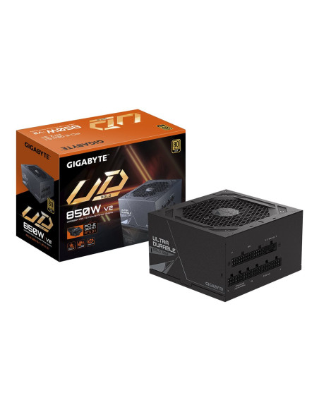 Gigabyte UD850GM PG5 V2 maitinimo blokas – pakuotė ir maitinimo blokas