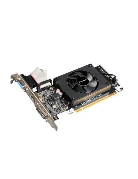Gigabyte GT 710 Low Profile 2G vaizdo plokštė – vaizdas kampu iš priekio