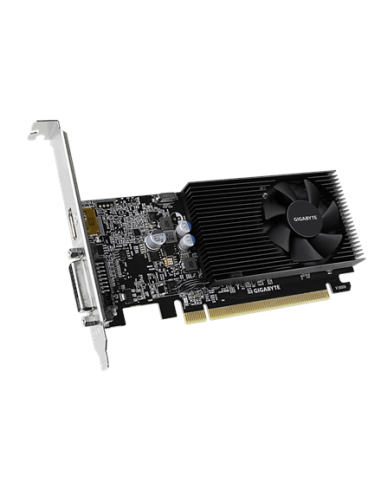 Gigabyte GT 1030 Low Profile D4 2G vaizdo plokštė – vaizdas kampu iš priekio