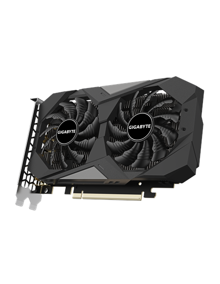 Gigabyte RTX 3050 WINDFORCE OC V2 6G vaizdo plokštė – vaizdas kampu iš priekio (2)