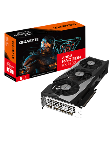 Gigabyte RX 7600 GAMING OC 8G GDDR6 vaizdo plokštė – su pakuote