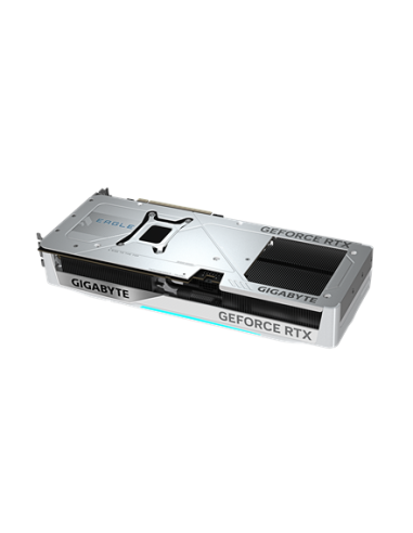 Gigabyte RTX 5070 Ti EAGLE OC ICE SFF 16G vaizdo plokštė – galinė pusė kampu
