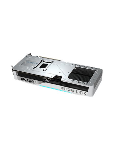Gigabyte RTX 5070 Ti EAGLE OC ICE SFF 16G vaizdo plokštė – galinė pusė kampu (2)