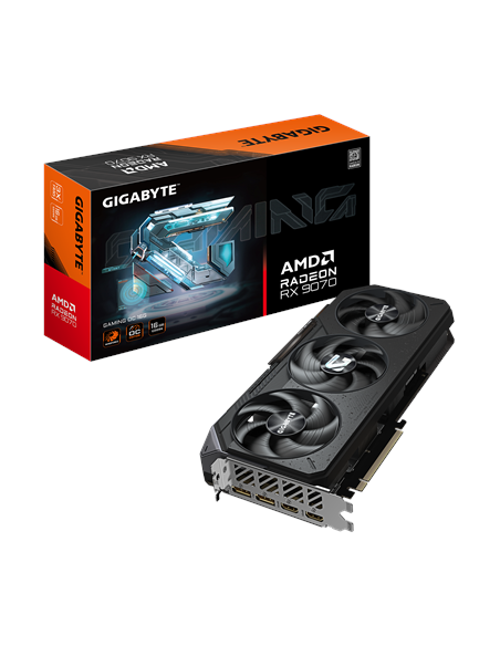 Gigabyte RX 9070 GAMING OC 16G GDDR6 vaizdo plokštė – su pakuote
