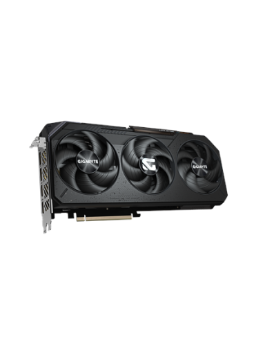 Gigabyte RX 9070 GAMING OC 16G GDDR6 vaizdo plokštė – vaizdas kampu iš kitos pusės