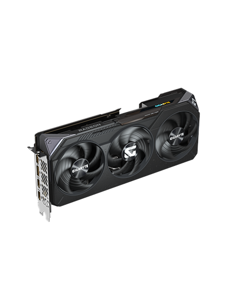 Gigabyte RX 9070 GAMING OC 16G GDDR6 vaizdo plokštė – vaizdas kampu