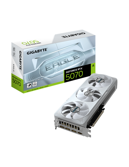 Gigabyte RTX 5070 EAGLE OC ICE SFF 12G balta vaizdo plokštė – su pakuote