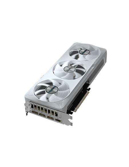 Gigabyte RTX 5070 EAGLE OC ICE SFF 12G balta vaizdo plokštė – vaizdas kampu iš kitos pusės