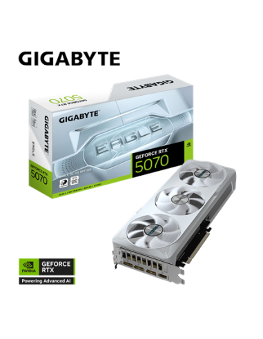 Gigabyte RTX 5070 EAGLE OC ICE SFF 12G balta vaizdo plokštė – pakuotė