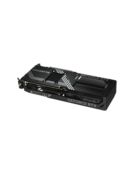 Gigabyte RTX 5070 WINDFORCE OC SFF 12G GDDR7 vaizdo plokštė – vaizdas kampu iš galo