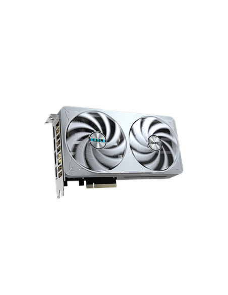 Gigabyte RTX 5060 Ti EAGLE OC ICE 8G GDDR7 balta vaizdo plokštė – vaizdas kampu
