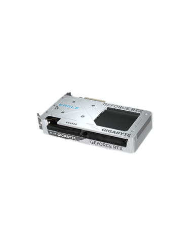 Gigabyte RTX 5060 Ti EAGLE OC ICE 8G GDDR7 balta vaizdo plokštė – galinė plokštė kampu