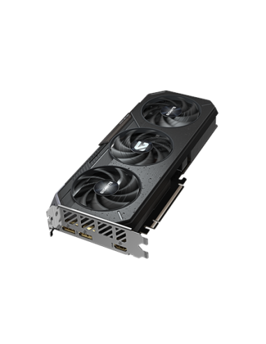 Gigabyte RX 9060 XT GAMING OC 16G GDDR6 vaizdo plokštė – vaizdas kampu iš viršaus
