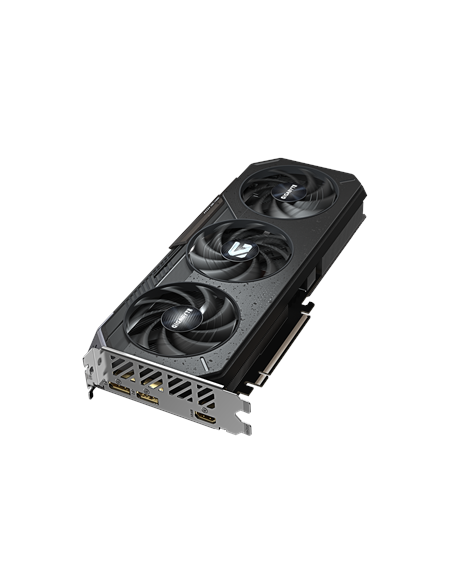 Gigabyte RX 9060 XT GAMING OC 16G GDDR6 vaizdo plokštė – vaizdas kampu iš viršaus