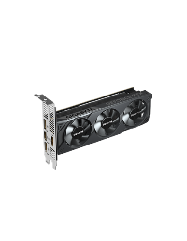 Gigabyte RTX 5060 OC Low Profile 8G GDDR7 vaizdo plokštė – vaizdas kampu iš kitos pusės