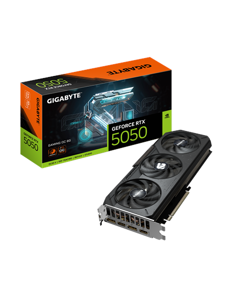 Gigabyte RTX 5050 GAMING OC 8G GDDR6 vaizdo plokštė – su pakuote