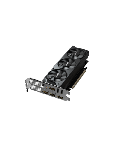 Gigabyte RTX 5050 OC Low Profile 8G GDDR6 vaizdo plokštė – vaizdas kampu iš kitos pusės